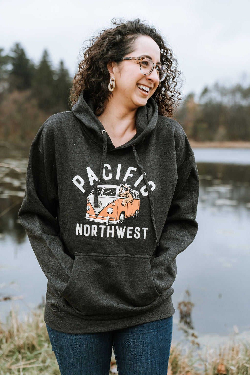 Bear Bus Charcoal Hoodie